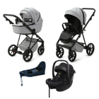 Mee-go Milano EVO 3 in 1 Plus Base Travel System - Stone Grey