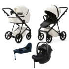 Mee-go Milano EVO 3 in 1 Plus Base Travel System - Pearl White