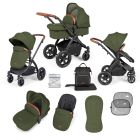 Ickle Bubba Stomp Luxe 2 In 1 Pushchair & Carrycot - Black/Woodland/Tan