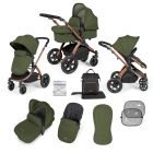 Ickle Bubba Stomp Luxe 9 Piece Pram Pushchair - Bronze/Woodland/Black