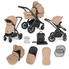 Ickle Bubba Stomp Luxe 2 In 1 Pushchair & Carrycot - Black/Desert/Black