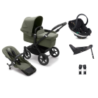 Bugaboo Donkey 5 Mono Complete Pushchair with BeSafe Go Beyond Black Cab Car Seat and Base - Forest Green