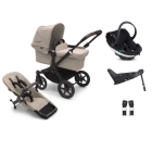 Bugaboo Donkey 5 Mono Complete Pushchair with BeSafe Go Beyond Black Cab Car Seat and Base - Desert Taupe