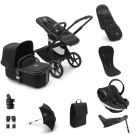 Bugaboo Fox 5 Complete Pushchair Bundle with BeSafe Go Beyond Anthracite Mesh Car Seat and Base - Black/Midnight Black