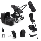 Bugaboo Fox 5 Complete Pushchair Bundle with BeSafe Go Beyond Black Cab Car Seat and Base - Black/Midnight Black