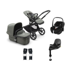 Bugaboo Fox 5 Complete Pushchair with Maxi Cosi Pebble 360 Pro2 Car Seat and Base Bundle - Black/Forest Green