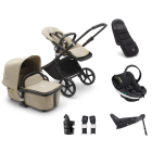 Bugaboo Fox Cub Stroller Bundle with BeSafe Go Beyond Anthracite Mesh Car Seat and Base - Black/Desert Beige