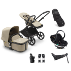 Bugaboo Fox Cub Stroller Bundle with BeSafe Go Beyond Black Cab Car Seat and Base - Black/Desert Beige