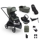 Bugaboo Dragonfly Pushchair Bundle with BeSafe Go Beyond Anthracite Mesh Car Seat and Base - Black/Forest Green