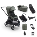 Bugaboo Dragonfly Pushchair Bundle with BeSafe Go Beyond Black Cab Car Seat and Base - Black/Forest Green