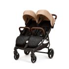 Ickle Bubba Venus Double Stroller - Black/Biscuit/Tan