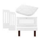 Gaia Baby Serena Bedside Crib Add-On - White/Walnut Legs