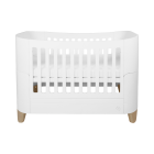 Gaia Baby Serena Convertible Cot Bed - White/Natural Legs