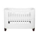 Gaia Baby Serena Convertible Cot Bed - White/Walnut Legs