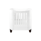 Gaia Baby Serena Mini Cot - White/Walnut Legs