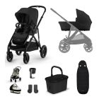 Cybex Gazelle S Lux Pushchair 9 Piece Bundle - Moon Black (Black Frame)