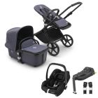 Bugaboo Fox Cub Complete Stroller + Cabriofix i-Size Car Seat & Base - Black/Stormy Blue