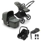 Bugaboo Fox Cub Complete Stroller + Cabriofix i-Size Car Seat & Base - Black/Forest Green