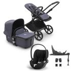 Bugaboo Fox Cub Complete Stroller + Cloud T i-Size Car Seat & Base - Black/Stormy Blue