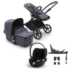 Bugaboo Fox Cub Complete Stroller + Cloud T i-Size Plus Car Seat & Base - Black/Stormy Blue