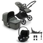 Bugaboo Fox Cub Complete Stroller + Cloud T i-Size Plus Car Seat & Base - Black/Forest Green