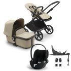 Bugaboo Fox Cub Complete Stroller + Cloud T i-Size Plus Car Seat & Base - Black/Desert Beige