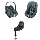 Maxi Cosi Kit S Car Seat Family (Pebble S + Pearl S + Familyfix S) - Tonal Graphite