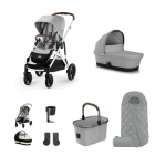 Cybex Gazelle S Lux Pushchair 9 Piece Bundle - Stone Grey (Silver Frame)