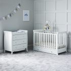 Ickle Bubba Snowdon 4 in 1 Mini 2 Piece Furniture Set and All Seasons Premium Pocket Sprung Mattress - White