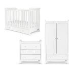 Ickle Bubba Snowdon Mini 3 Piece Furniture Set and Fibre Mattress - White