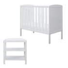 Ickle Bubba Coleby Space Saver 2 Piece Furniture Set and  All Seasons Premium Pocket Sprung Mattress   - White