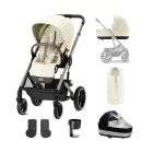 Cybex Balios S Lux Pushchair 8 Piece Bundle - Seashell Beige (Taupe Frame)