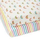 Ickle Bubba Rainbow Dreams 2 Pack Fitted Cot bed Sheets