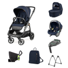 Peg Perego Veloce Stroller 10 Piece Travel System Bundle - Blue Shine