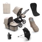 Bugaboo Fox 5 Complete Pushchair Essential Bundle - Black/Desert Taupe