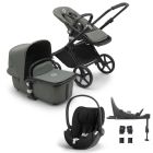 Bugaboo Fox Cub Complete Stroller + Cloud T i-Size Car Seat & Base - Black/Forest Green