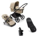 Bugaboo Fox Cub Essential Stroller Bundle - Black/Desert Beige