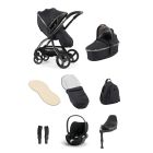 egg3 Luxury Pushchair and Cybex CloudT i-Size Car Seat and Base Bundle - Carbonite