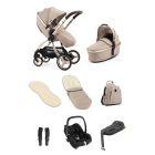 egg3 Luxury Pushchair and Cabriofix i-Size Car Seat and Base Bundle - Feather