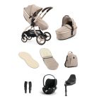 egg3 Luxury Pushchair and Cybex CloudT i-Size Car Seat and Base Bundle - Feather