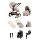 egg3 Luxury Pushchair and Pebble 360 i-Size Car Seat and Base Bundle - Feather