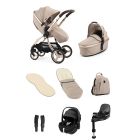 egg3 Luxury Pushchair and Pebble 360 Pro i-Size Car Seat and Base Bundle - Feather