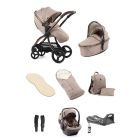 egg3 Luxury Pushchair and Shell i-Size Special Edition Bundle - Houndstooth Almond