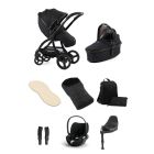 egg3 Luxury Pushchair and Cybex CloudT i-Size Car Seat and Base Special Edition Bundle - Houndstooth Black