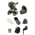 egg3 Luxury Pushchair and Pebble 360 Pro i-Size Car Seat and Base Bundle - Hunter Green