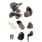 egg3 Luxury Pushchair and Pebble 360 Pro i-Size Car Seat and Base Bundle - Mink