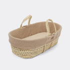 The Little Green Sheep Natural Wheat Knit Moses Basket & Mattress - Truffle