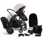 iCandy Orange 4 Double Pushchair Bundle - Latte/Black