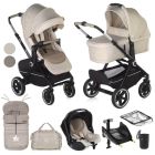 Jane Crosslight-3 Pushchair + Koos iSize R1 Car Seat 10 Pcs Travel System Bundle - Desert