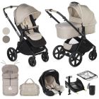 Jane Muum-4 Pushchair + Koos iSize R1 Car Seat 10 Pcs Travel System Bundle - Desert